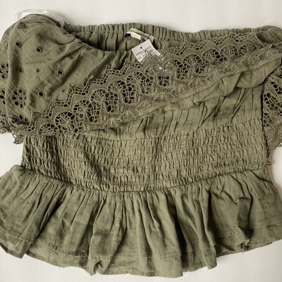 NWT American Eagle Green Strapless Eyelet Top, Medium - Picture 5 of 5